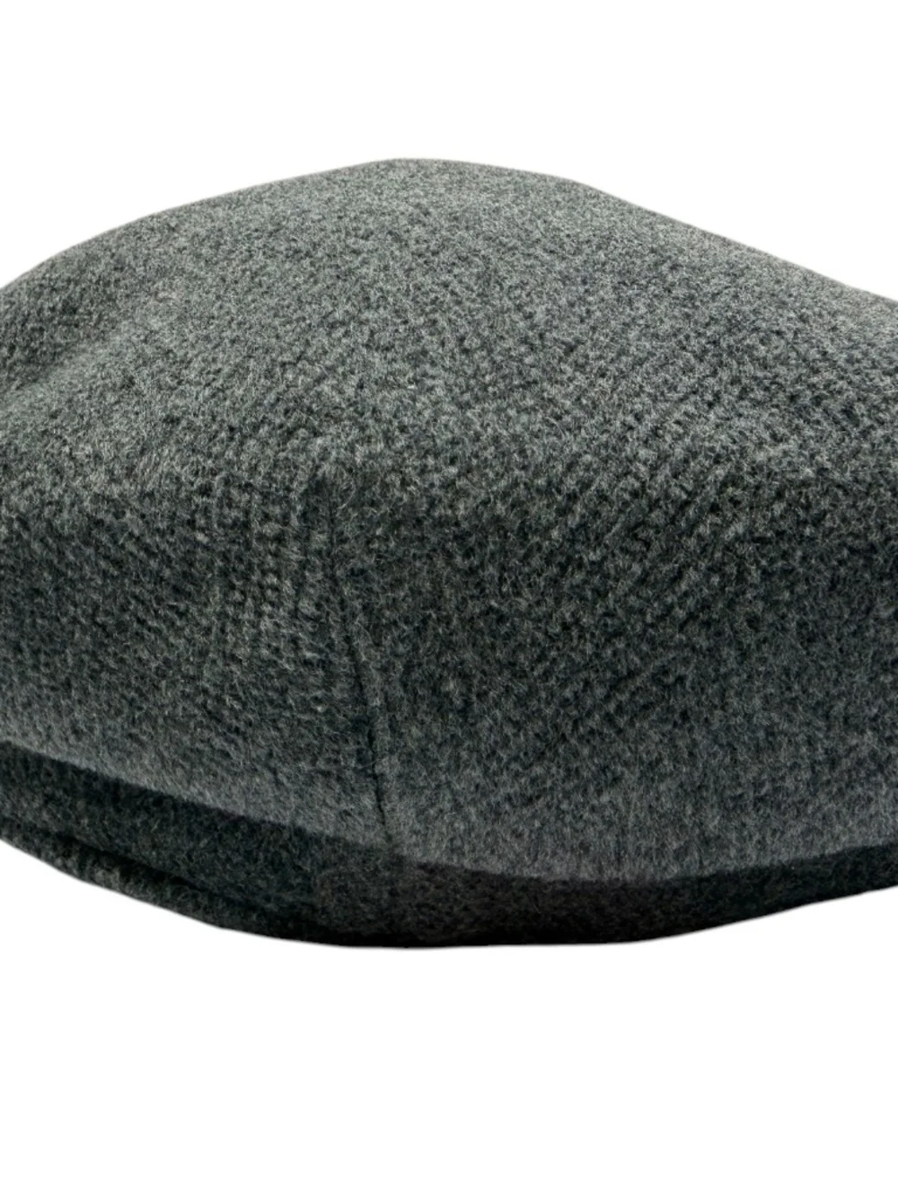 BURBERRY Charcoal Grey 100% Wool Baker Boy Cap Newsboy Hat Metal Chain Logo M